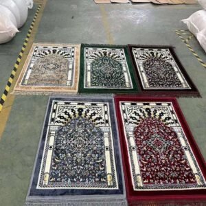 New Design Modern Anti Slip Polyester Muslim Prayer Mat with Low Pile 80x120cm